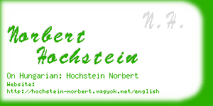 norbert hochstein business card